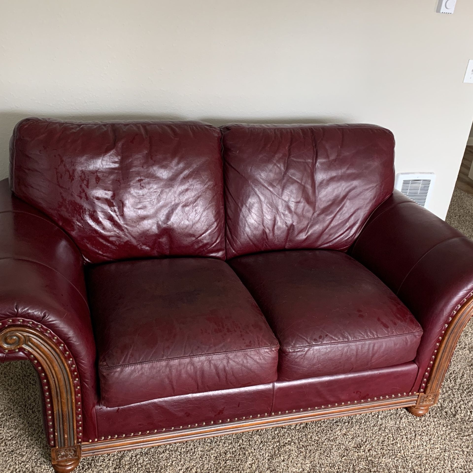 Merlot Rapallo Leather Couch