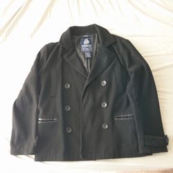 Men’s Size M Black Double Breasted Pea CoatAmerican Rag Pea Coat

