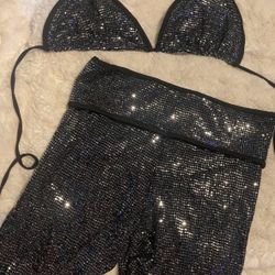 2 Piece Sequin Rave Wear