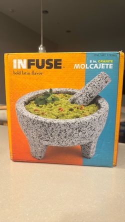 INFUSE Granite Molcajete Mortar and Pestle (8-inch)