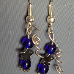 Handmade hematite and blue quartz beaded necklace set