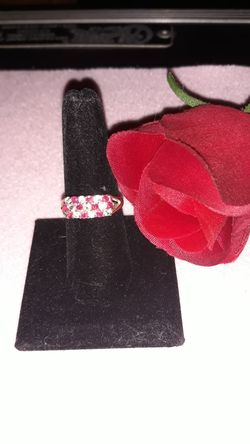 1 ctw. Ruby and White Topaz ring
