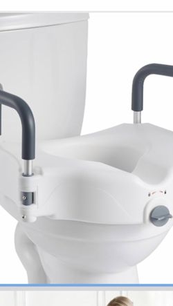 VEVOR Raised Toilet Seat with Arms, 300 lbs Load Capacity, 5-Inch Lift Height, Widened Commode Elevated Toilet Seat Riser with Padded Handles for Seni