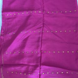 Exquisite Fuschia Pink Silk Saree with Gold Zari Border - Barely Used