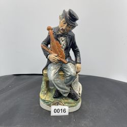 Rare Capodimonte Porcelain Handpainted Violin Player Figurine 9.5”H
