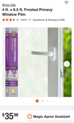 Window Privacy Film Frosted Glass New In Box