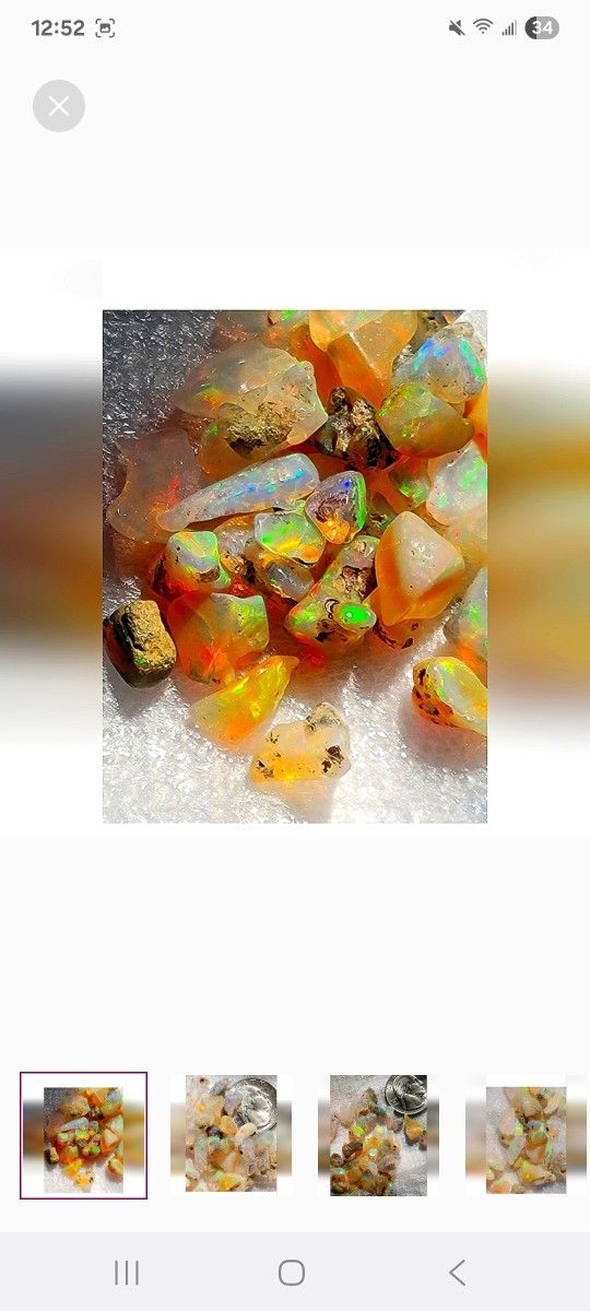 10pcs. Ethiopian Fire Opal Polished Rough - 4-10mm