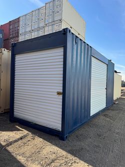 20FT REFURBISHED DUAL ENTRY SHIPPING CONTAINER – WIND & WATERTIGHT | HEAVY DUTY STORAGE SHED | CONEX BOX w/ ROLL UP DOORS