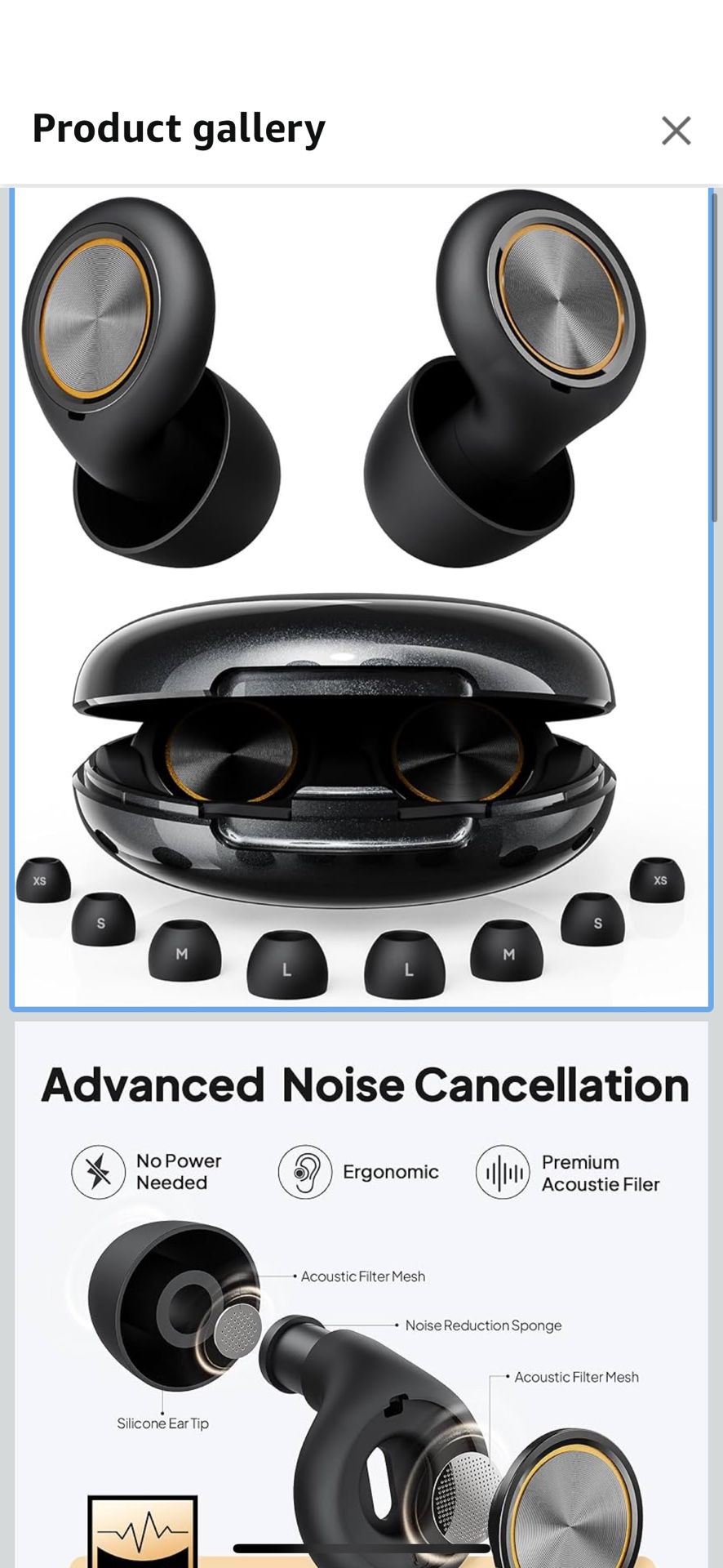 Ear Plugs for Sleeping Noise Cancelling, Reusable Silicone Ear Plugs for Sleeping with 8 Eartips and Case, 45dB Noise Reduction, High-Fidelity Hearing