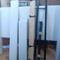 New Upholstered Sturdy Bed Frame Beige Color, No Box Spring Needed. 