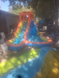 Splash blast water slide with pool separate slip and slide include