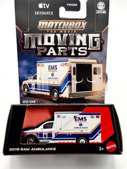 Matchbox 1:64 Scale Diecast Model - 2019 RAM AMBULANCE (Moving Parts)