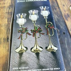 BRASS BÜGLE CANDLEHOLDERS