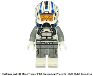 Clone Trooper Pilot Captain Jag (Phase 2) - Light Bluish Gray Arms