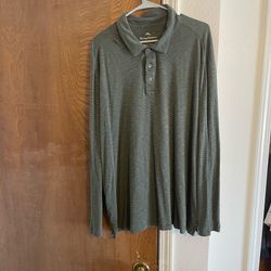 Green Tommy Bahama, three XL polo long sleeve shirt