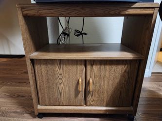 Wood TV Stand On Wheels