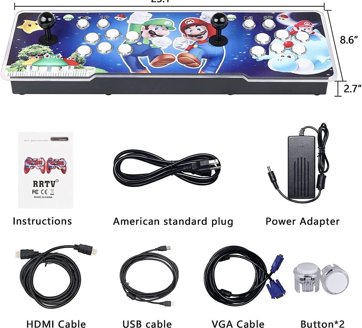 MARIO HOME ARCADE MACHINE 3D WIFI - 20.000 GAMES