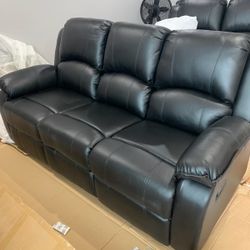 Black Sofa And Loveseat With Recliners 