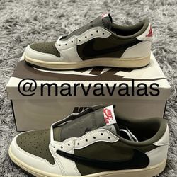 Jordan 1 Low X Travis Scott Medium Olive. Mens 10 Or 11