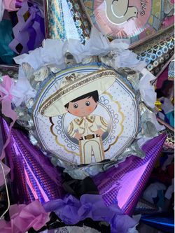 Mexican charro baptism bola star pinata