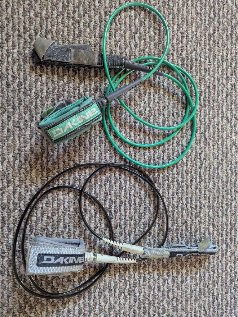 Dakine Surfboard Leash 7ft Ultralight Comp Thin Surfing Leg Ankle Velcro Cord Strap Tether FCS Destination Oneill Rip Curl Billabong Longboard Short