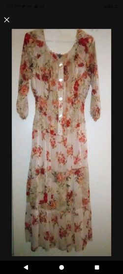 BEAUTIFUL LINED FLORAL MIDI DRESS SIZE LARGE 