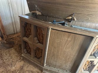Vintage 1970’s record player A-track cabinet