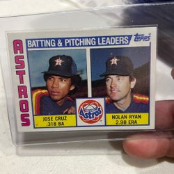 1984 Astros Nolan Ryan & Jose Cruz Batting Pitching Leaders 