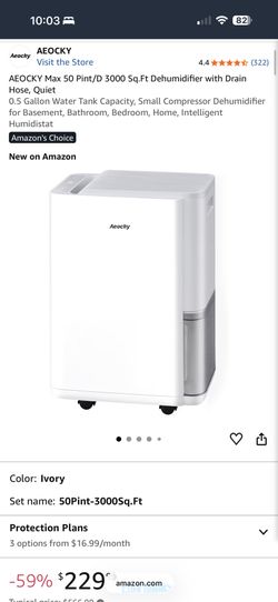 NEW IN BOX AEOCKY 50 Pint Dehumidifier – 3000 Sq Ft – Drain Hose Included