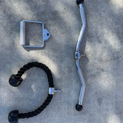 Gym equipment bundle ( brand new ) Curl Bar, Rope Push, Stirrup Handle 