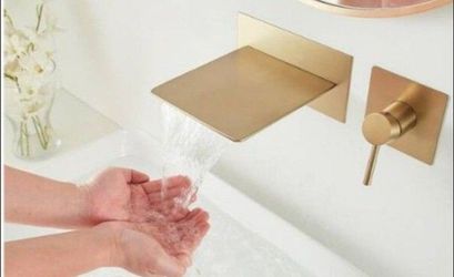 Bathroom Faucet/Bathtub Spout Waterfall Wall Mount Single Handle Ceramic Disc, Tarnish, Corrosion Rust Spot Resistant, 2.00 gpm, Solid Copper/Brass in