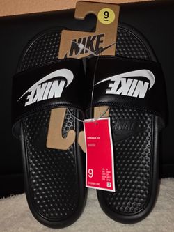 Nike Benassi JDI Slides — Black/White — Men’s Size 9 — New With Tags