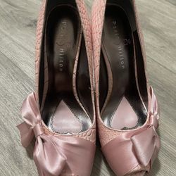 Paris Hilton faux snake skin heels