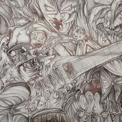 Spawn Drawn On Bandana Black Ink 