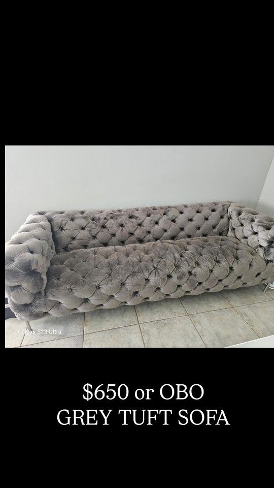 Grey Tuft Sofa
