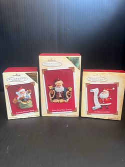 Hallmark Keepsake Ornaments - Santa Lot of 3