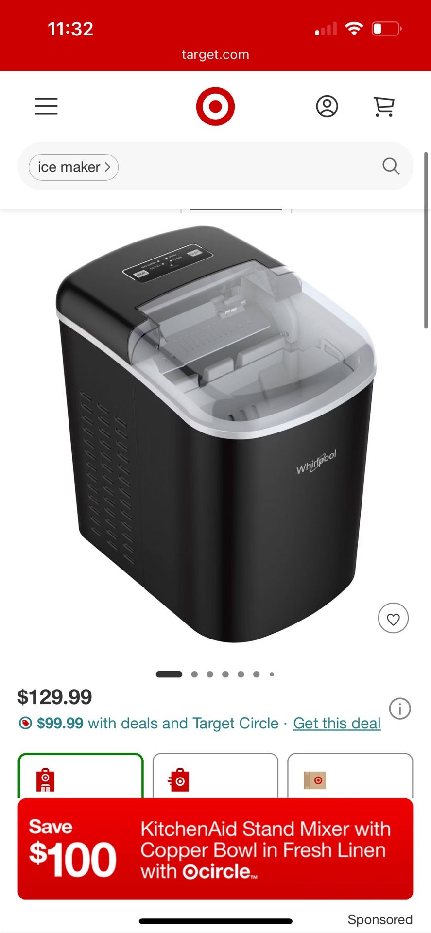 whirlpool counter top ice maker