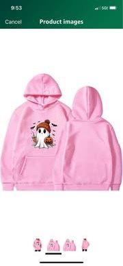 Women's Halloween Spooky Season Hoodie,Cute Ghost Graphic Sweatshirts Funny Pumpkin Face Tops Long S