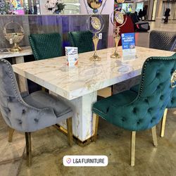 DINING TABLE & 6 CHAIRS 