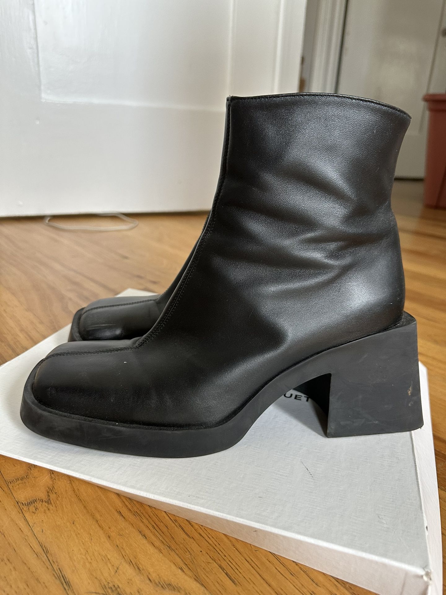 justine clenquet milla black nappa leather ankle boot size 40 EU