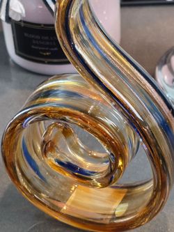 Music Note Swirl Glitter Gold and blue accent decor