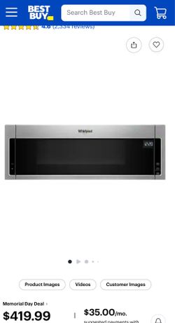 Whirlpool - 1.1 Cu. Ft. Low Profile Over-the-Range Microwave