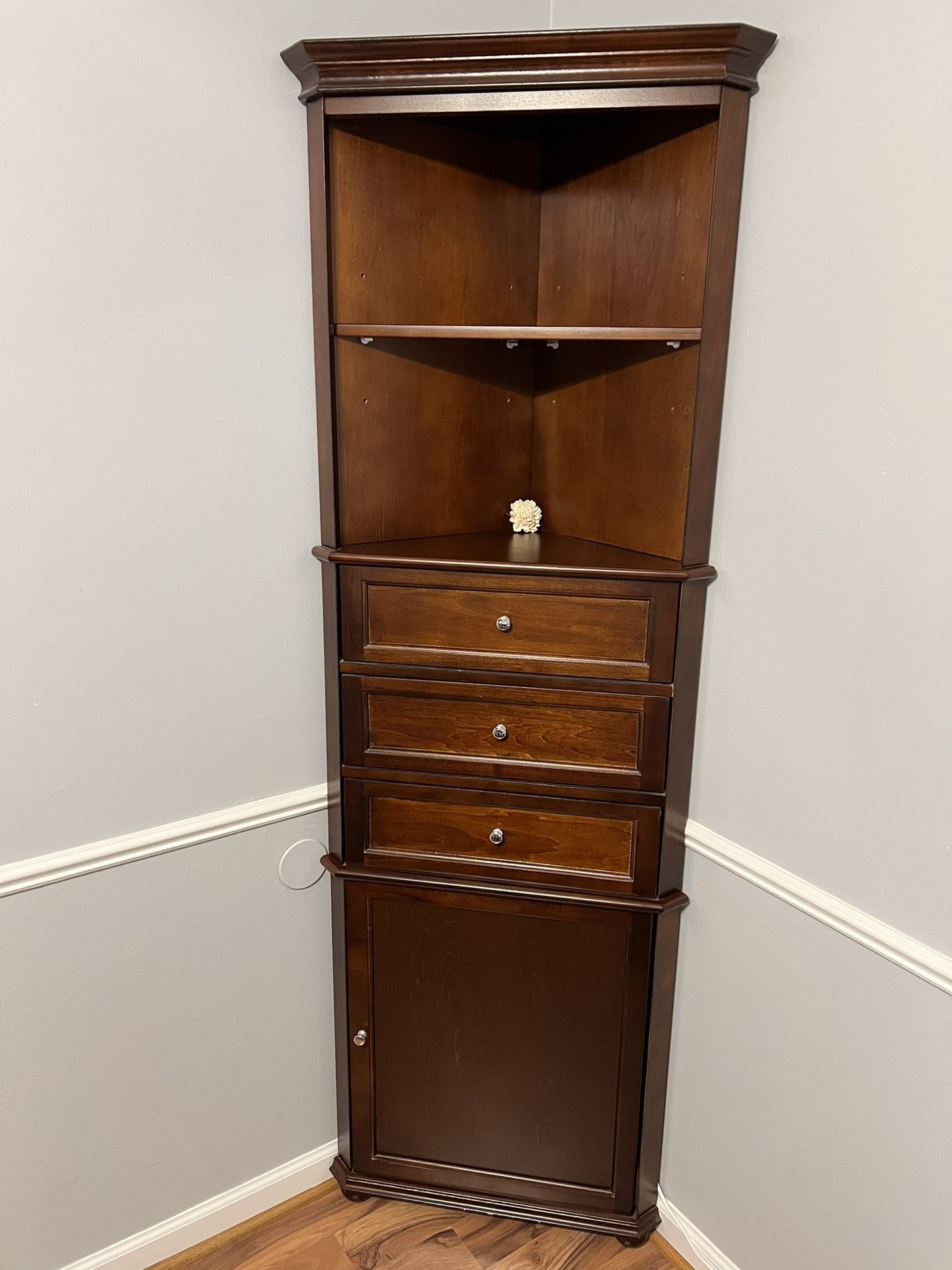 Corner Cabinet With Shelves And Drawers