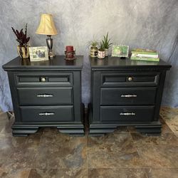 Two Solid Wood Nightstands