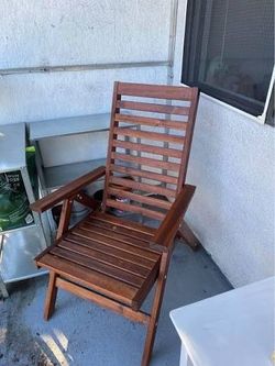 Ikea nammaro patio reclining wooden chair