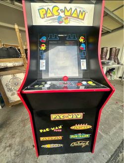 Arcade1Up Pac-Man arcade machine with riser and seat cover