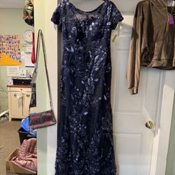 La Femme Mother Of The Bride Gown-Navy Sz 12
