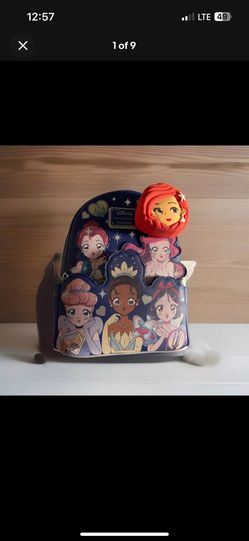 Disney Princess Manga Style Mini Backpack With Free Keychains