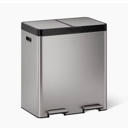 21.7-gallon stainless steel dual-bin step trash can K-23828-ST