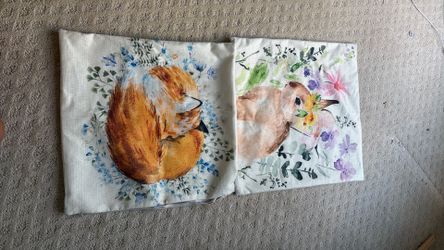 adorable decorative fox and bunny pillowcase